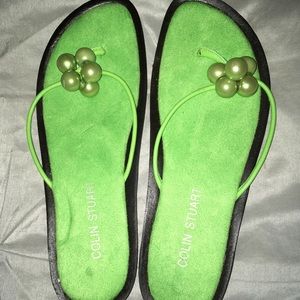 Colin Stuart Green Thong Sandals
